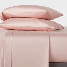 Twin/Twin XL BLUSH Performance 400 ThreadCount 3pc Sheet Set 100 Cotton Sateen