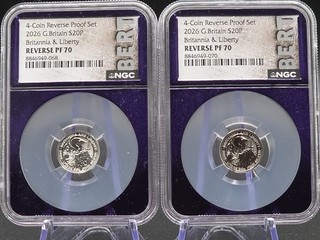 2 2026 Great Britain S20P Britannia & Liberty Rev Proof Silver .999 NGC PF70