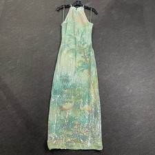 BHLDN By Anthropologie Printed Sequin Midi Dress Women's Size XS Mint