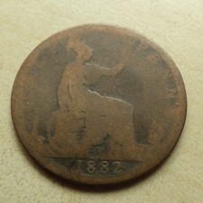 Victoria Half-Penny 1882 H Poor Grade (myrefn820)