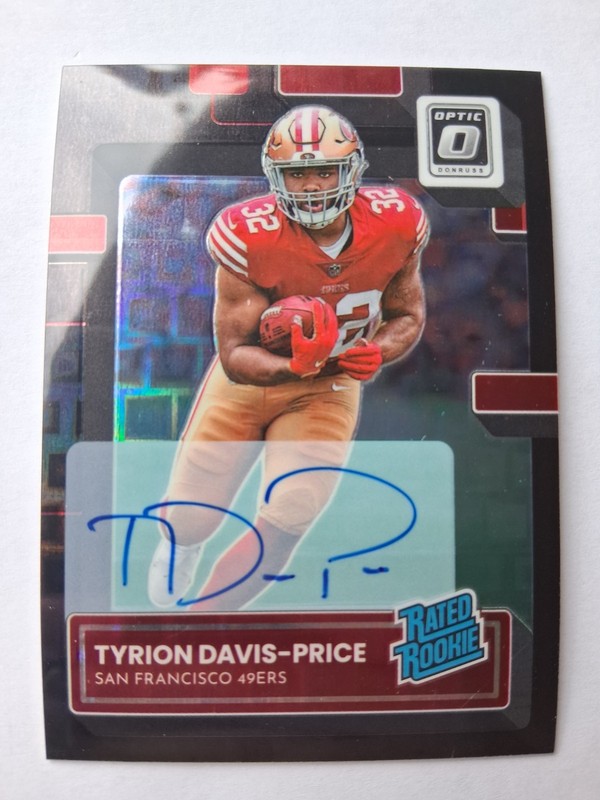 2022 DONRUSS OPTIC TYRION DAVIS-PRICE BLACK PANDORA AUTO Rookie RC #/25