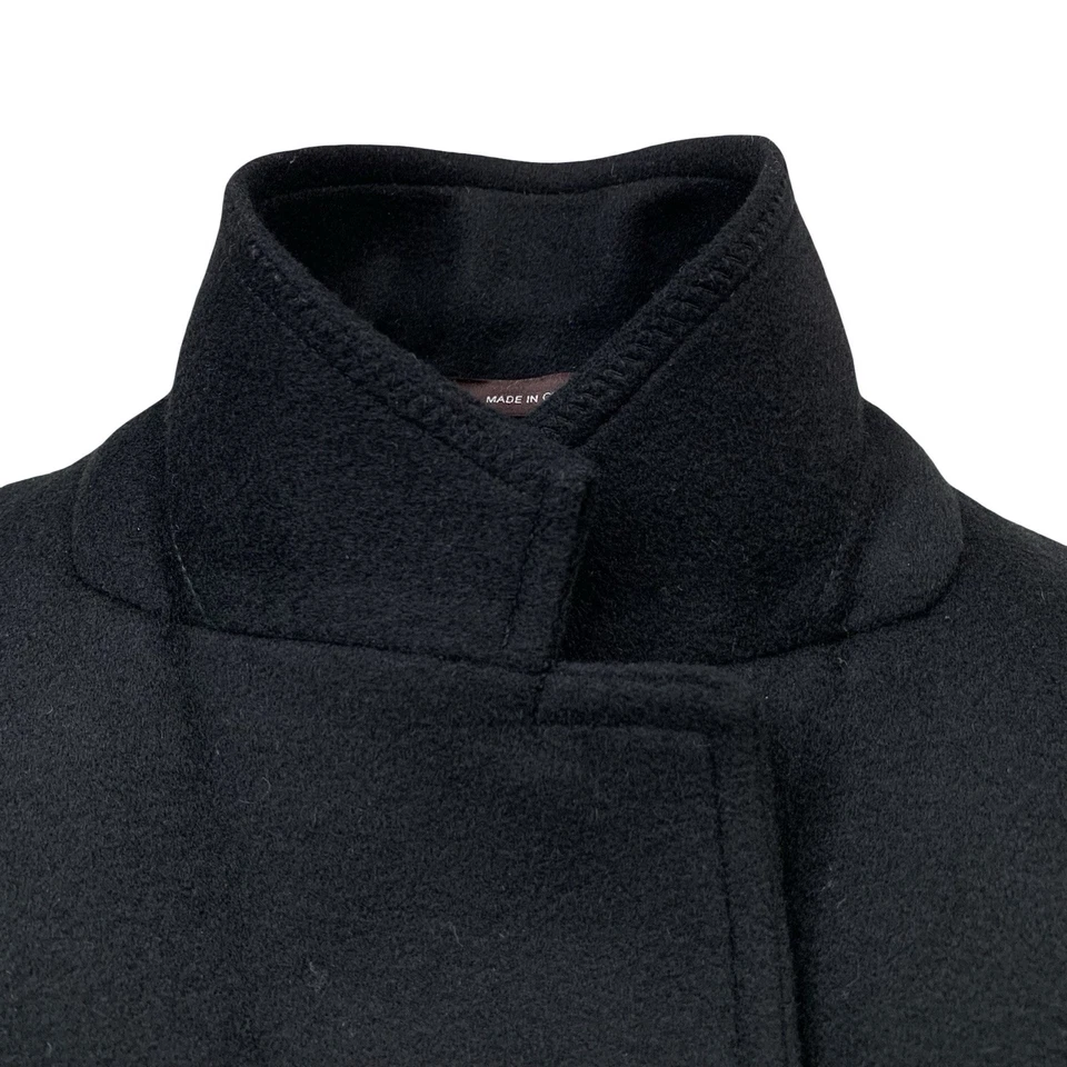 MInt! 44 L Hart Schaffner Marx Solid Black Wool & Cashmere  Over Coat - Image 4 of 4