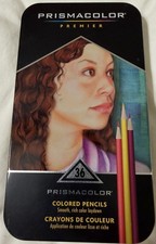 Prismacolor Premier Colored Pencils 36 Count Set Soft Core Artist Grade Tin Gray