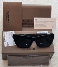 Burberry Women's Sunglasses 0BE4405F-300187, NEW Cat Eye Black, New Italy
