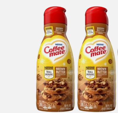 CoffeeMate Brown Butter Chocolate Cookie Creamer 32 oz 2 packs 1 Wooden Spoon