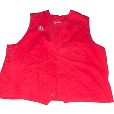 Red Target Logo Retail Uniform Work Vest, Button-Front Sleeveless, XL