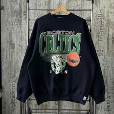 NBA Boston Celtics basketball classic black crewneck sweatshirt QT7593