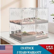 Acrylic 4 Grids Reptile Cage Large Tank Cage Enclosure Box Tarantula Insects