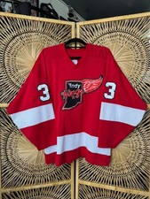 Vintage 90s Indy Wings NHL Neal #33 Red & White Hockey Jersey Size Large