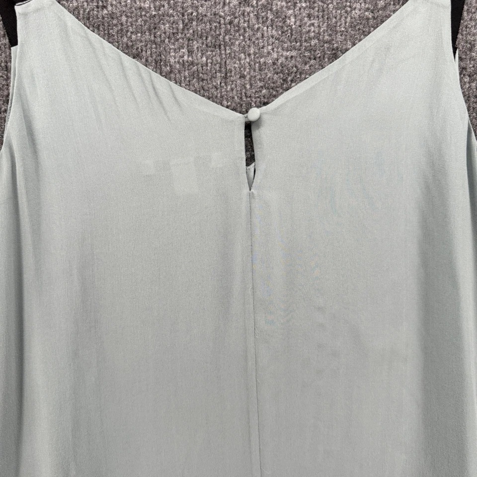 Top Banana Republic para mujer XL 100 % seda azul gris cuadrado informal en capas clásico Foto 3 de 4