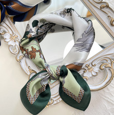 100 Silk Mulberry Scarf Bandanna horse Print Shawl 53X53cm Neckerchief wrap new