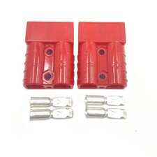 2pc Battery Quick Connector Kit 50a Plug Connect Disconnect Winch Trailer Red