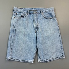 Vintage Levis 505 Shorts Mens 36 Light Wash Denim Regular Fit Skate Grunge Y2K