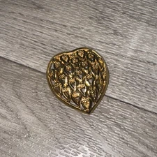 Celebrity NY Scarf Clip Ring Gold Tone Open Heart Filigree 1960s Vintage Jewelry