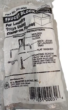 E.L. Mustee Molded /Faucet Block/ Plastic White/ 20.600/NEW(L166