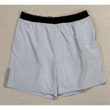 Rhone Mens Medium Athletic Gym Shorts Gray Black Elastic Waist Performance