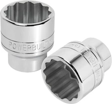 Powerbuilt 3/4-inch Drive 46mm Socket, 12 Point, Thin Wall Hex 46mm, Silver 