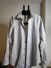 Calvin Klein Men s Dress Shirt Slim Fit 17 34/35 Gray Non Iron Stretch