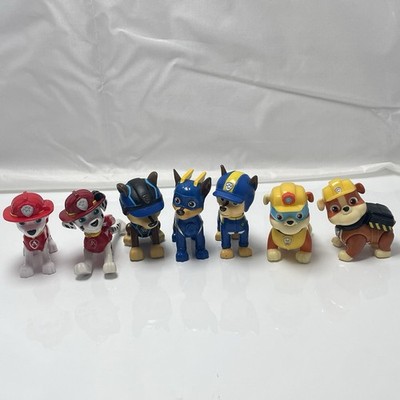 Paw Patrol Pups Lot poseable Figures Chase, Rubble And Marshall 7 Loose Figures