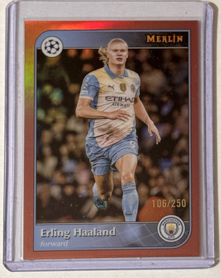 2024-25 Topps Merlin Chrome UEFA UCC #73 Erling Haaland Rose Gold Refractor /250