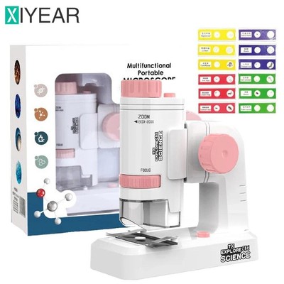 MINI Microscope Portable 80-200X  with Base LED Biological Children Explore STEM