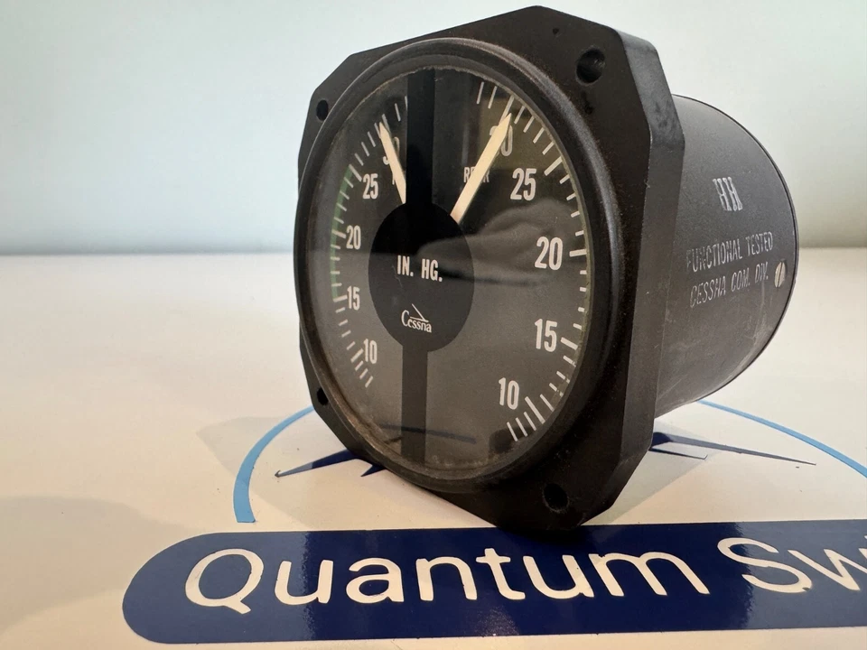 Indicador de manómetro de doble colector probado Cessna 337 P/N S-1514N2 Foto 3 de 4