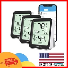 Smart Indoor Humidity & Temperature Monitor - 3 Pack with Data Export Feature
