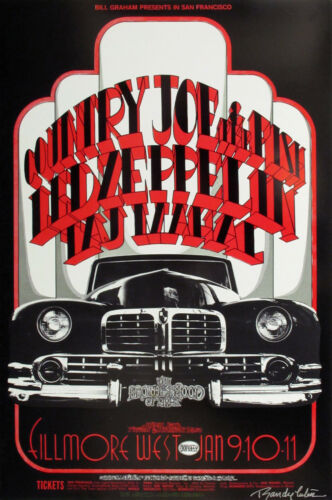 Led Zeppelin Fillmore West 1969 Concert Poster 2nd Print