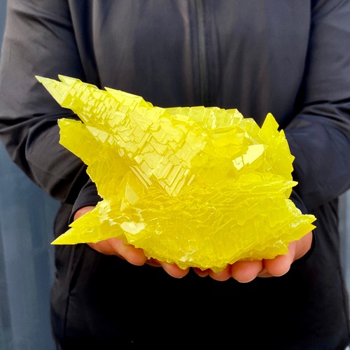 325G Rare yellow sulfur crystal quartz crystal mineral specimen - Picture 4 of 10