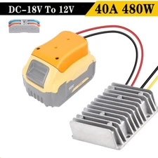 40A 480W DC 18V to 12V Step Down Voltage Converter For Dewalt Battery Regulator