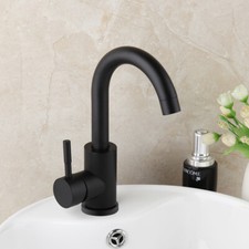 Bathroom Basin Sink Faucet Single Handle Deck Mount Black Brass Mixer Tap