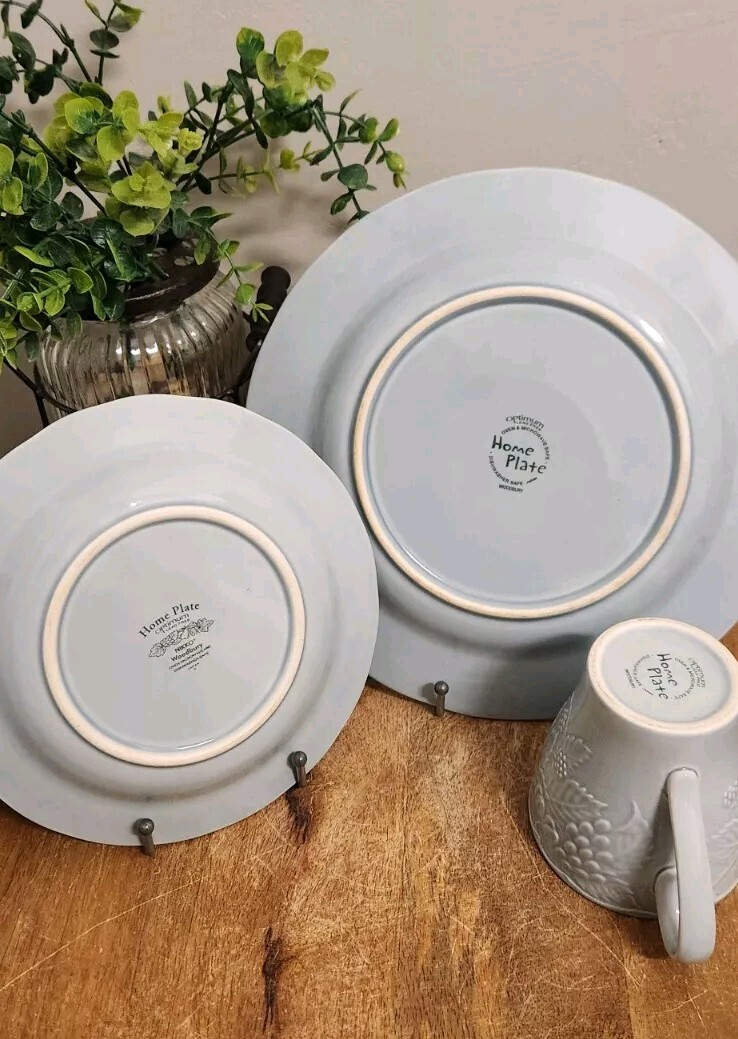 Nikko Japan Woodbury Blue 3pc Place Setting Dinner & Salad Plate