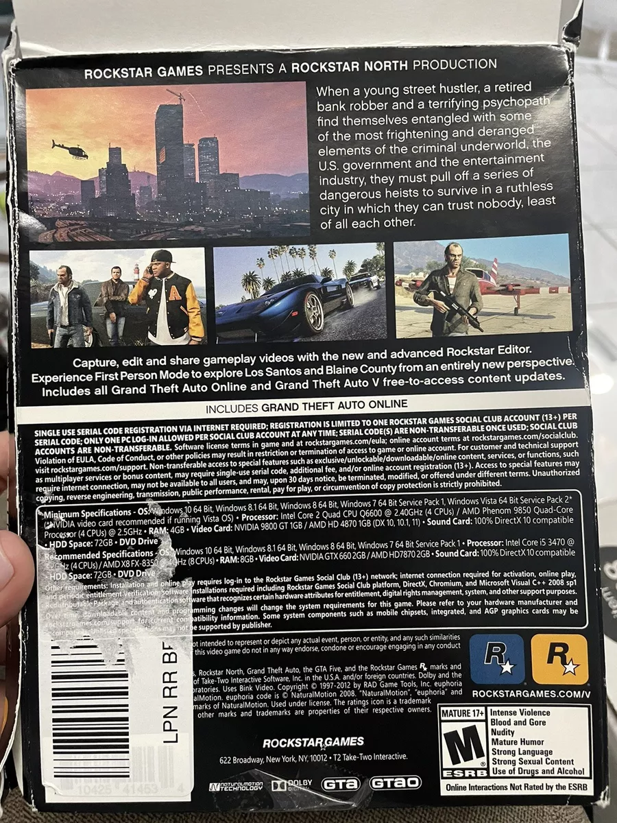 Grand Theft Auto GTA V 5 Global PC Key (Rockstar Games Launcher