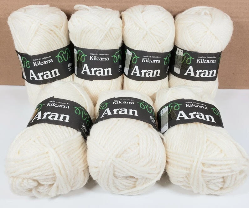 White aran cheap wool