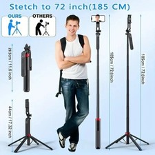 72" Wireless Selfie Stick Tripod Stand Foldable Remote For Phone Shooting Live