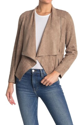 LOVE TOKEN Emery Faux Suede Jacket In Taupe L46023 Size Medium
