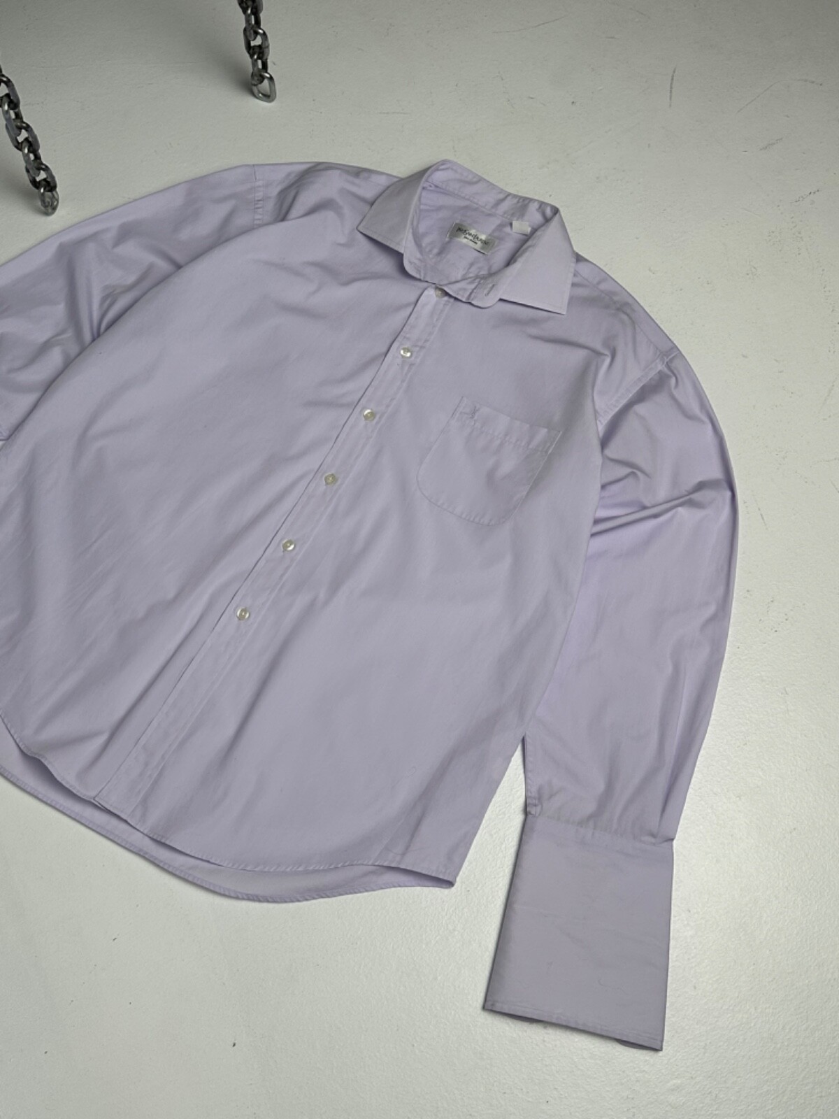 SAINT LAURENT yves saint lauren camicia vintage fondo in alto uomo taglia 43 17