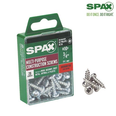 SPAX No. 10  S X 3/4 in.   L Phillips/Square Zinc-Plated Multi-Purpose Screws 20