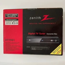 IOB Zenith DIGITAL TV TUNER Converter Box DTT901 Manuals And Cable, No Remote