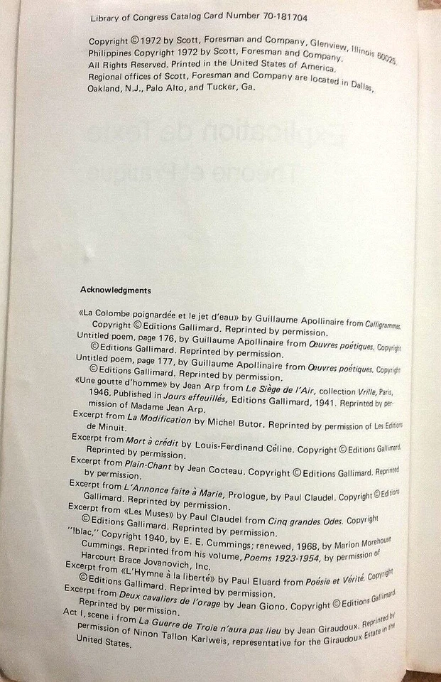 Explication de Texte Theorie et Pratique-Guy Mermier, Yvette Boillyi-Widmer 1972 - Image 2 of 2