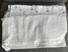 Lot of 2 Gerber Organics Flannel Blankets Gray Patterns Stripes Clouds