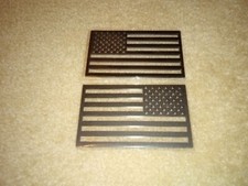 2pcs Flat Black Matte American Flag Emblems for Car Truck SUV 5 1/8" X 3 1/8"