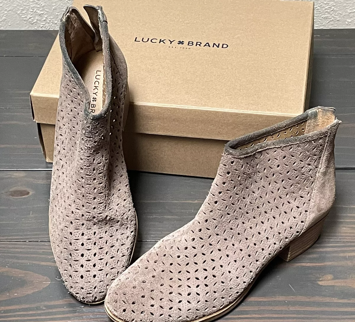 Lucky brand taupe booties 2025