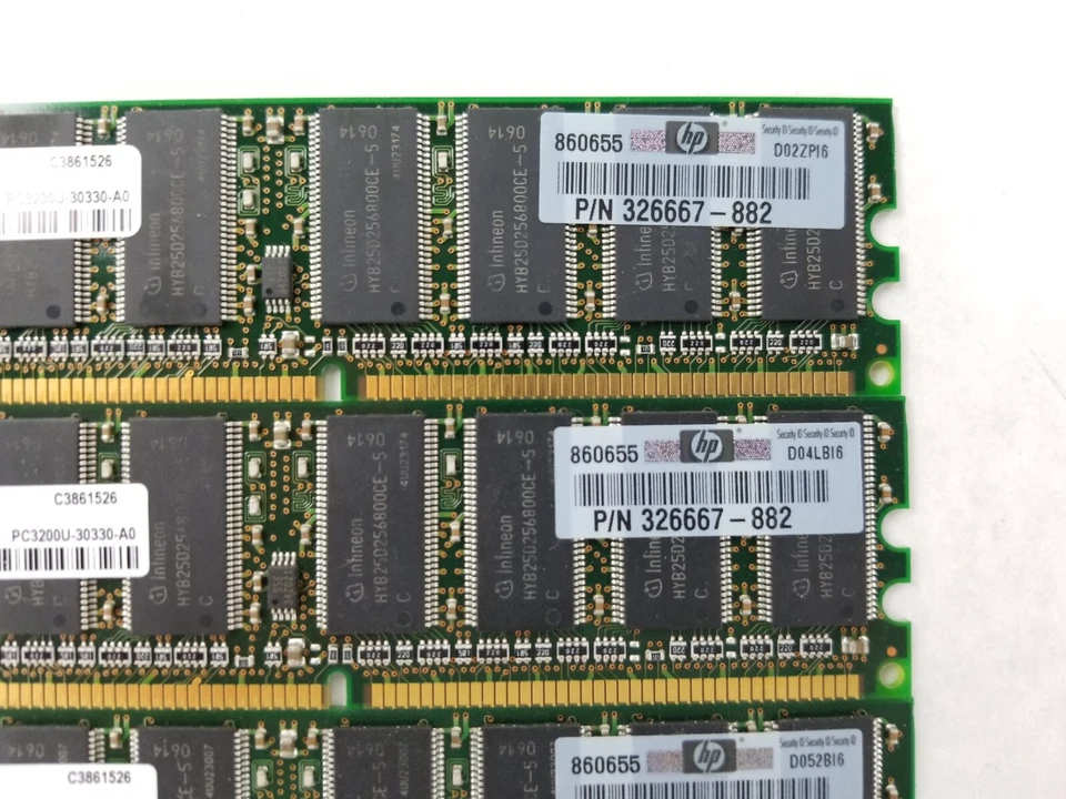 Lot of (3) Infineon HYD64D32300HU-5-C 256MB DDR 400 CL3 PC3200U-30330-A0 - Image 3 of 4