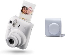 Fujifilm instax mini 12 Clay White - Macchina Fotografica Istantanea + CUSTODIA
