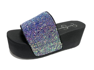 Jessica Simpson, Womenâs Faille Slide Sandals, Black/Purple, Size 7M | eBay