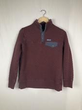 Patagonia Women's Xs Organic Cotton Quilted Snap-T Pullover Maroon Sweatshirt