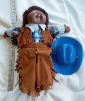 VTG 1978-82Cabbage Patch Kids Sheriff Cowgirl Brown  Eyes Hat Clothes No BOX
