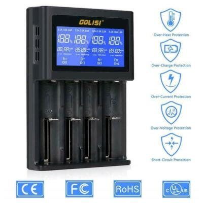 Golisi I4 Battery Charger 2.0A LCD Intelligent Charger For Li-Ion Battery New