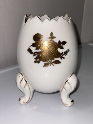 eggさま専用 Vintage Napcoware 6” Cracked Egg Porcelain Planter/Vase With Gold